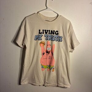 Spongebob-squarepants Men's White and Cream T-shirt